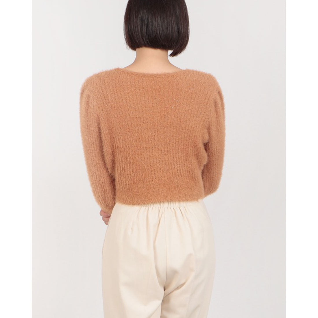 アルシーヴ archives スパンコールフェザーパフスリーブカーディガン （YEL） YEL