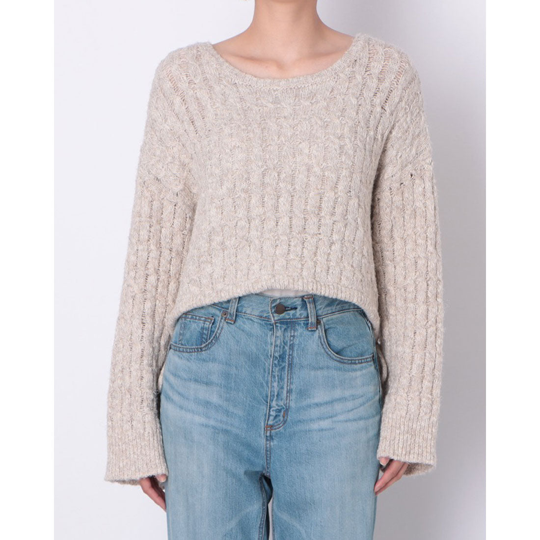 アルシーヴ archives ラメメランジケーブルドロストニット （BLU） BLU