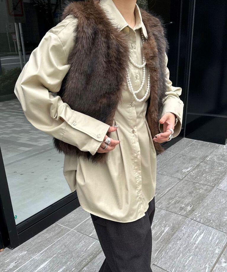 アルシーヴ archives 〈Ltd.〉Fake Fur Vest （BRN） BRN