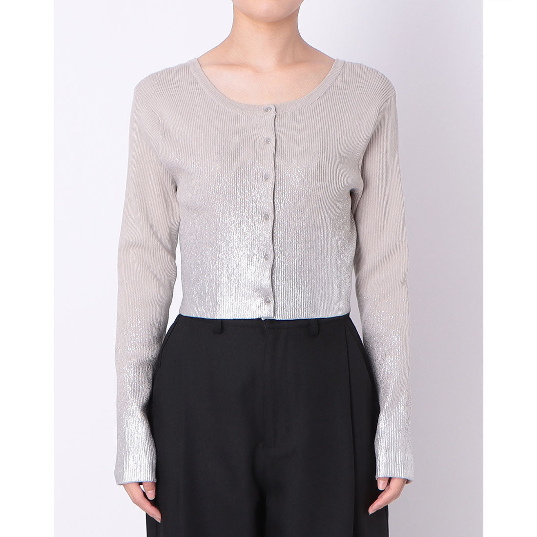 アルシーヴ archives 箔プリントリブニットカーディガン （SIGY） SIGY