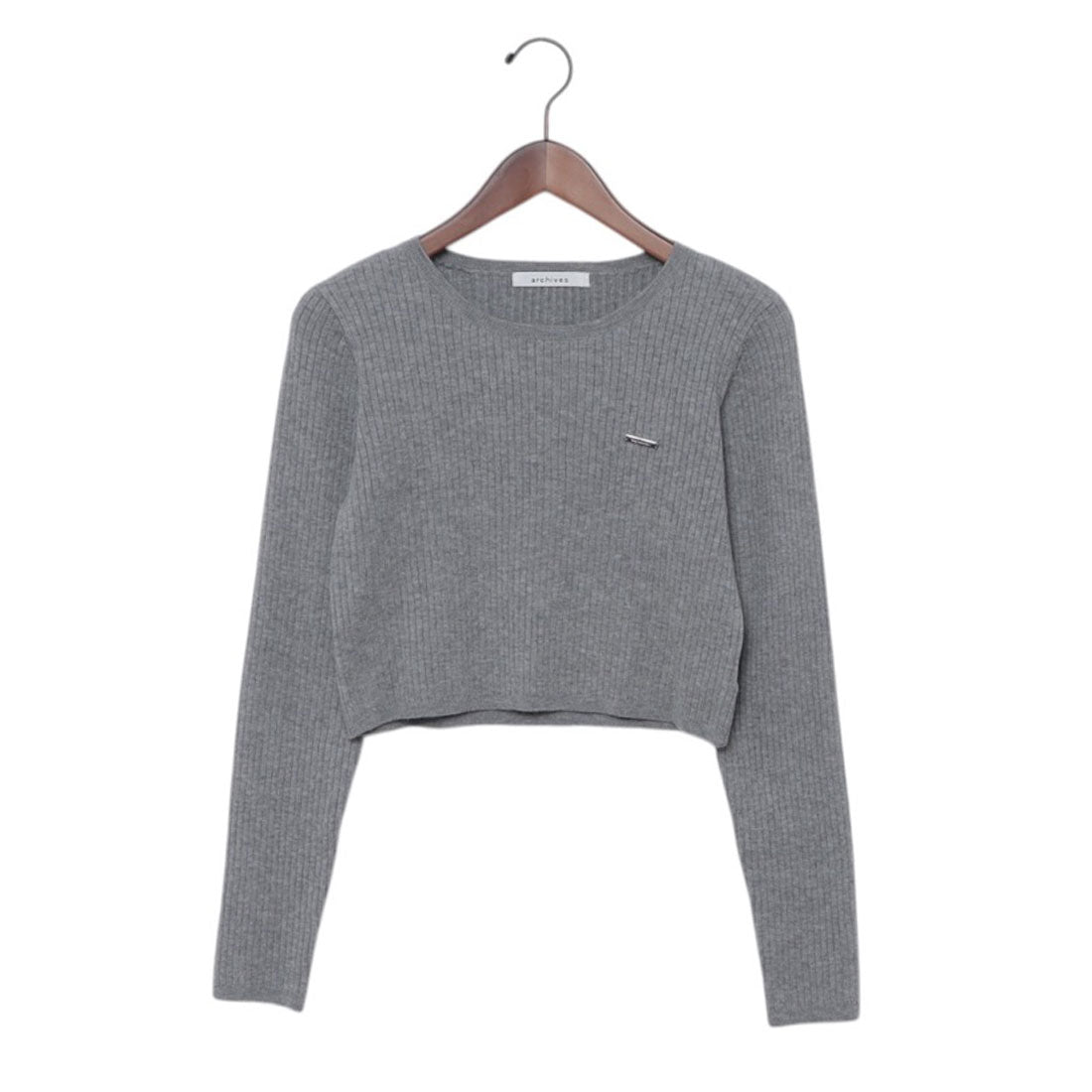アルシーヴ archives ワンポイントワイドリブニット （GRY） GRY