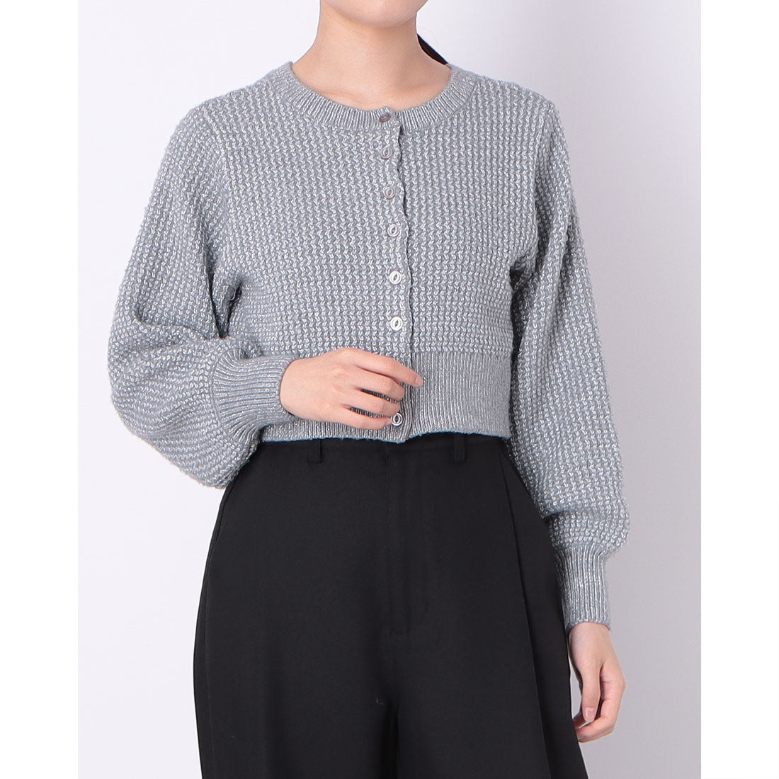 アルシーヴ archives 2WAYウェーブラメニットカーディガン （GRY） GRY