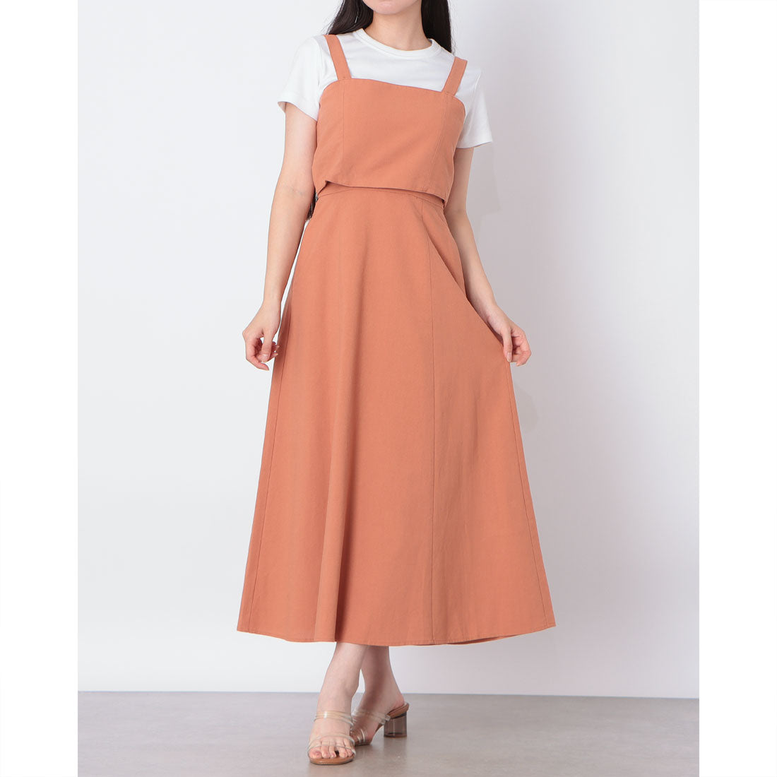 アルシーヴ archives リネン風マルチWAYスカート （ORANGE） ORANGE