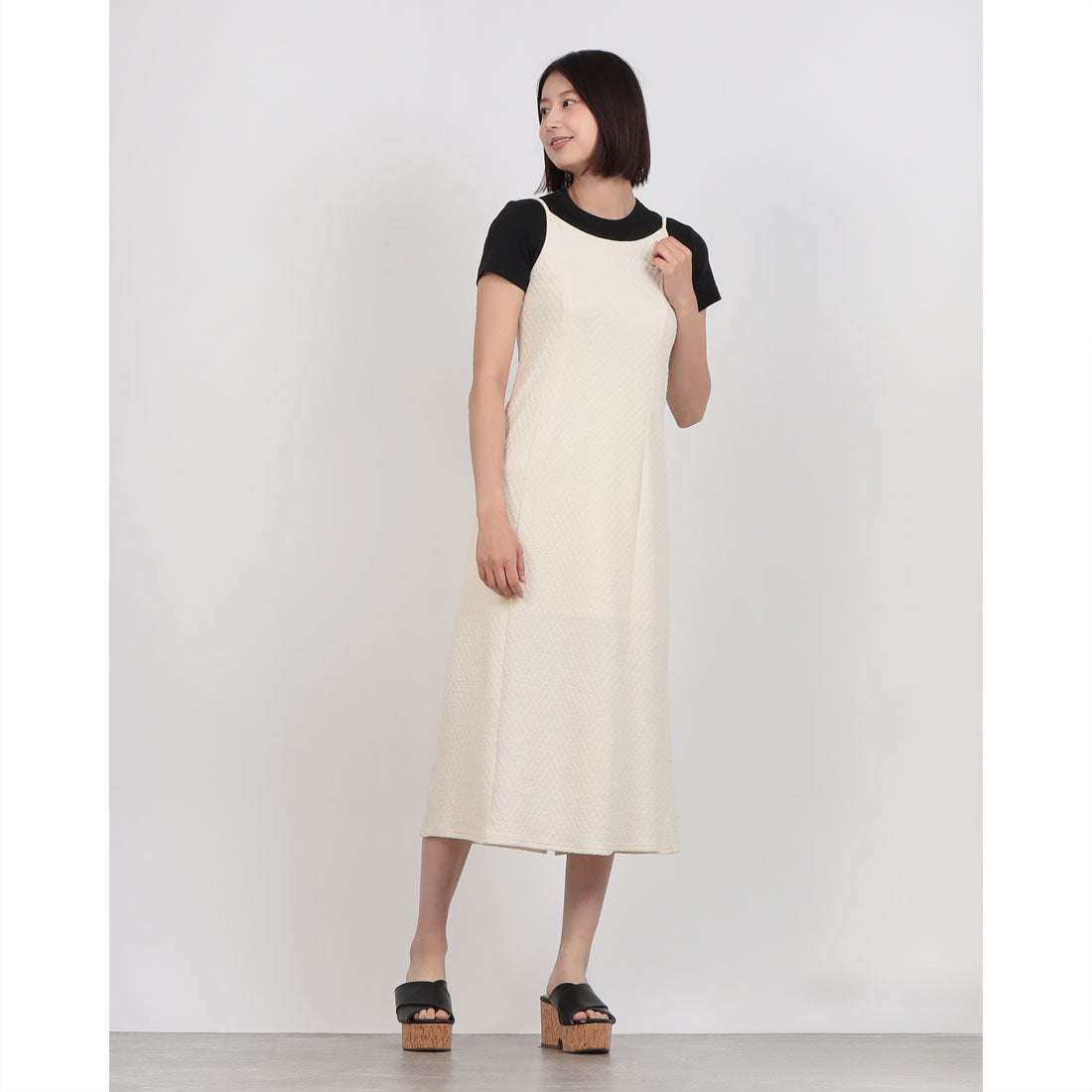 アルシーヴ archives BACKリボンパイピングワンピース （IVORY） IVORY