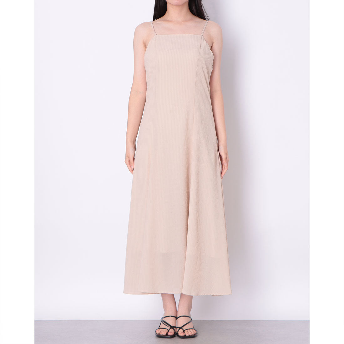 アルシーヴ archives シアーチェックマーメイドキャミワンピース+2Wayクロップドブラウスセット （BEIGE） BEIGE