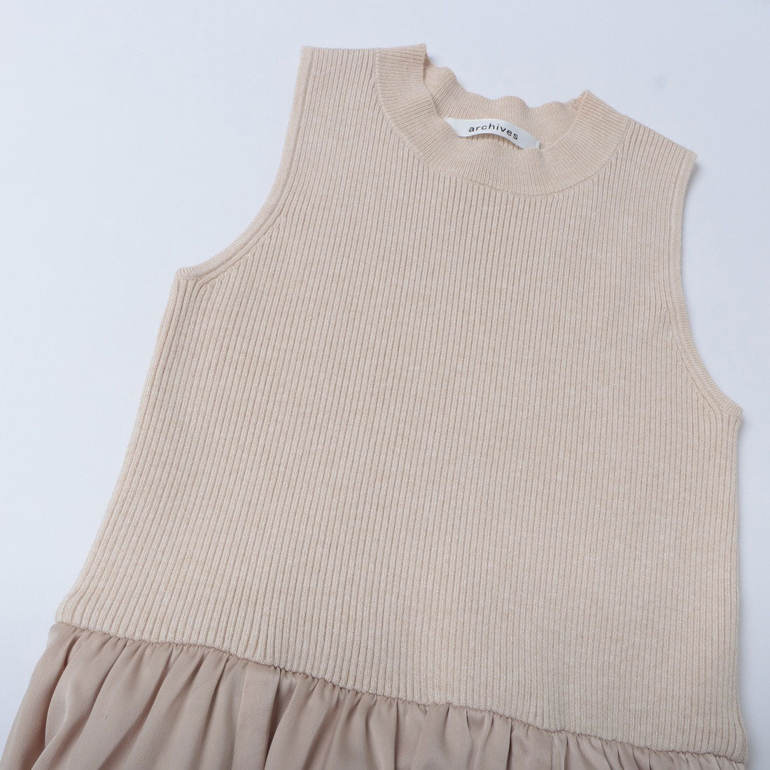 アルシーヴ archives オフショルニットカーディガン×ドッキングワンピースSET （BEG） BEG