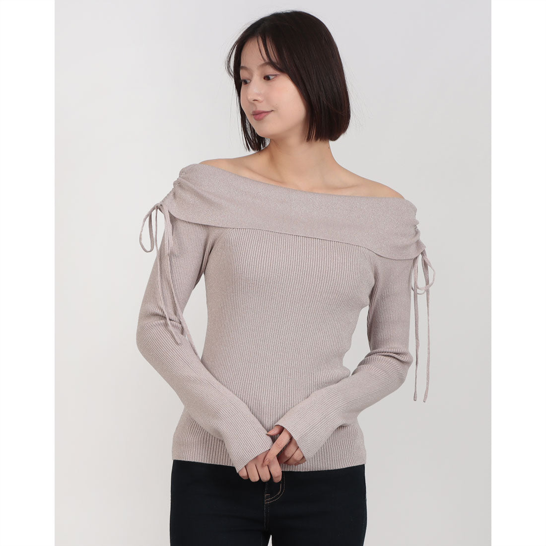 アルシーヴ archives ドロストオフショルラメリブニット （PNK） PNK