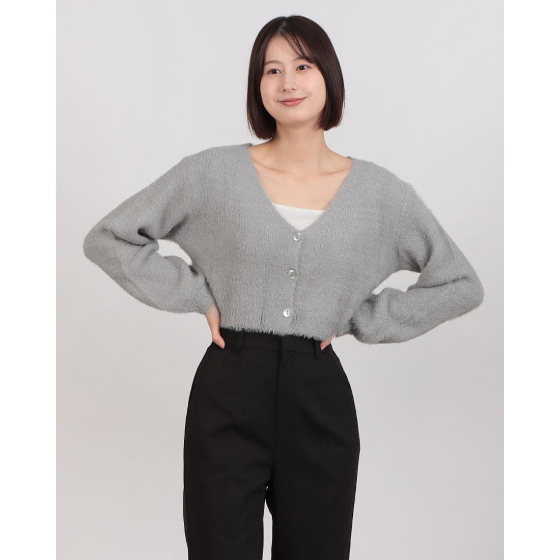 アルシーヴ archives ラメフェザーJQニットカーディガン （BLGY） BLGY