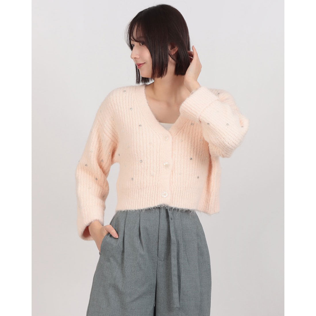 アルシーヴ archives ビジューパールニットカーディガン （PNK） PNK