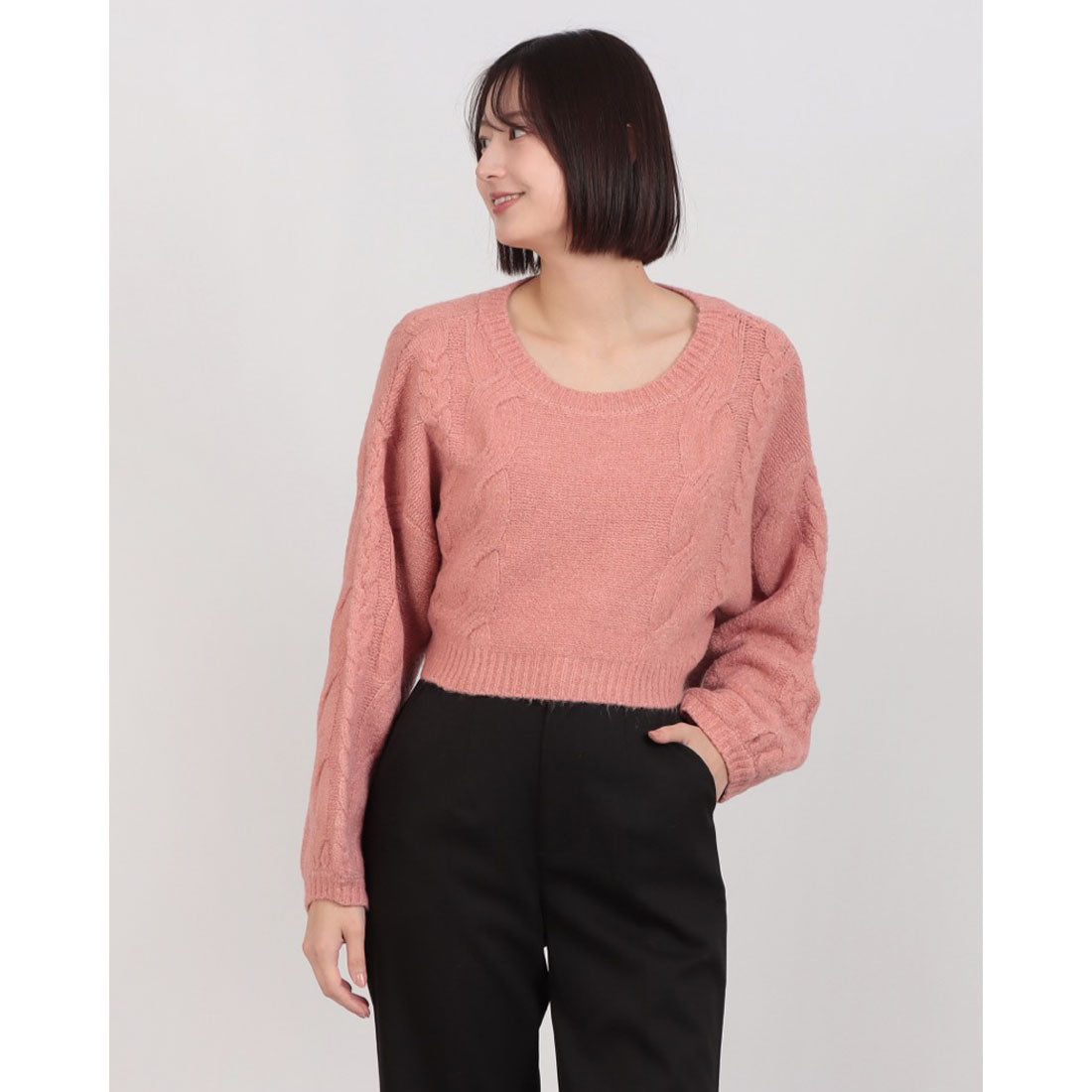 アルシーヴ archives ゆるケーブルショートニット （PNK） PNK