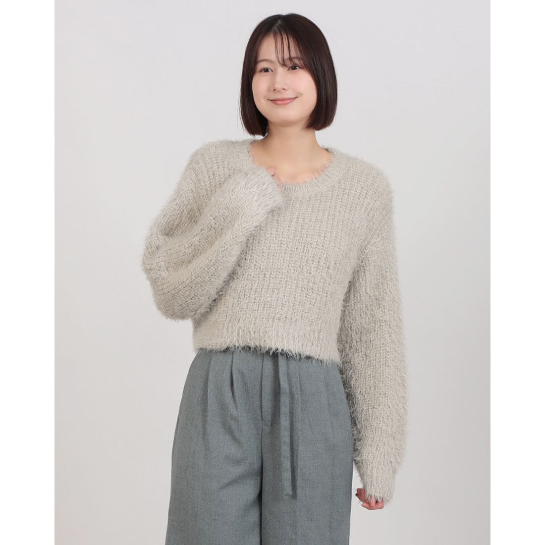 アルシーヴ archives ラメフェザークロップドニット （GRY） GRY