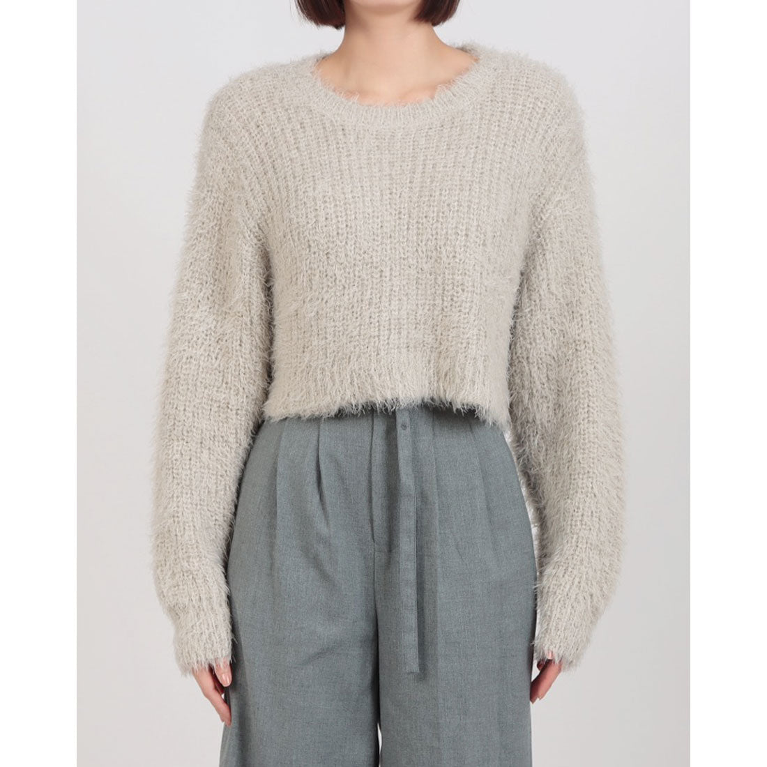 アルシーヴ archives ラメフェザークロップドニット （GRY） GRY
