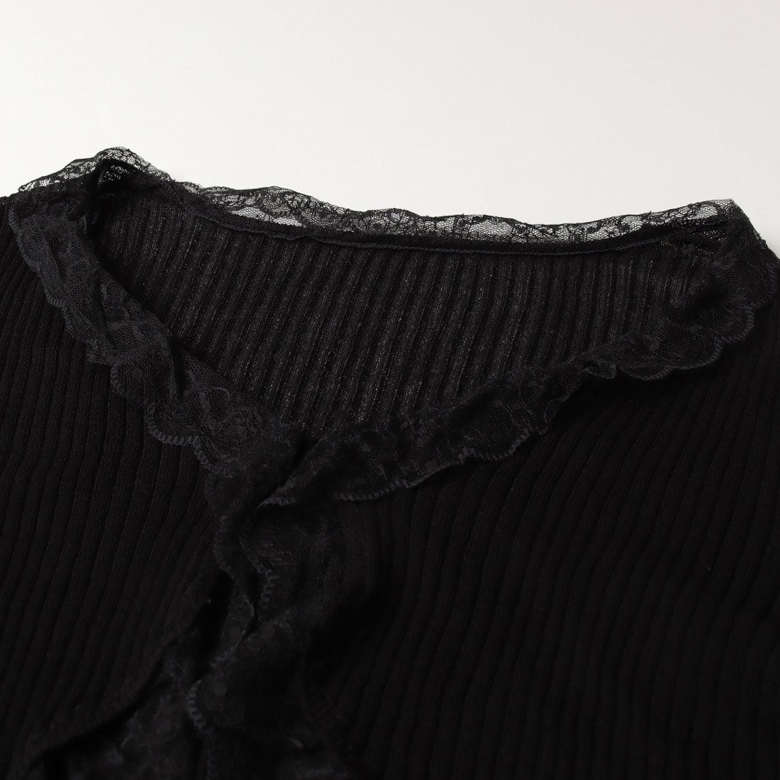 アルシーヴ archives レーストリミングニットカーディガン （BLK） BLK