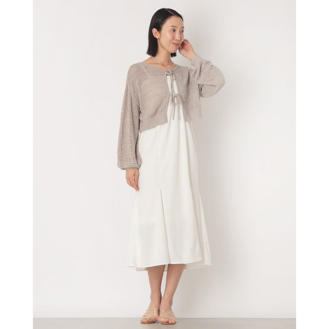 アルシーヴ archives テープヤーン透かしニット×キャミワンピースSET （GRY） GRY