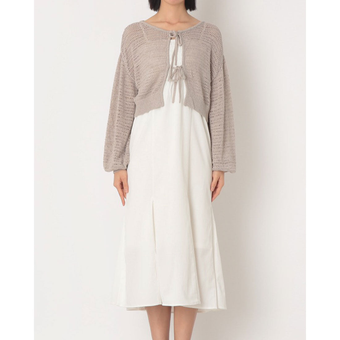 アルシーヴ archives テープヤーン透かしニット×キャミワンピースSET （GRY） GRY