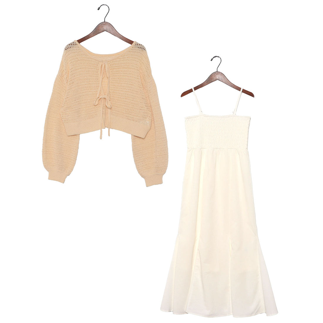 アルシーヴ archives テープヤーン透かしニット×キャミワンピースSET （OFWH） OFWH