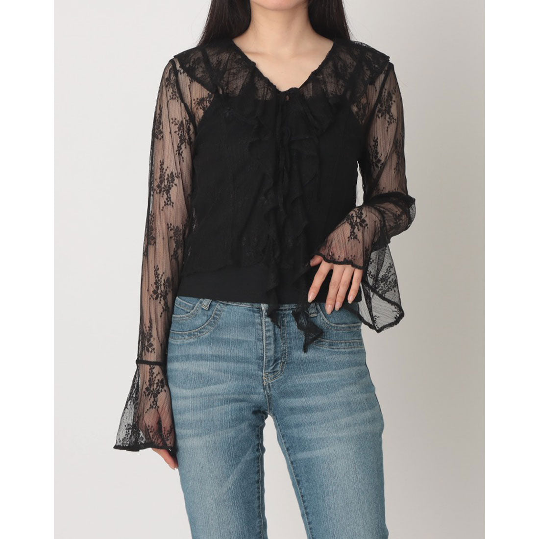 アルシーヴ archives ラッフルフリルレースTOPS （BLK） BLK
