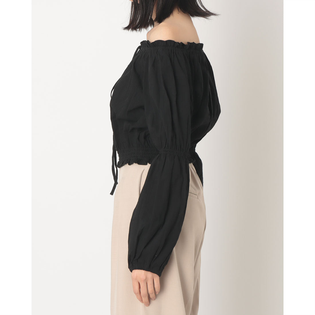 アルシーヴ archives コットンレースオフショルブラウス （BLK） BLK