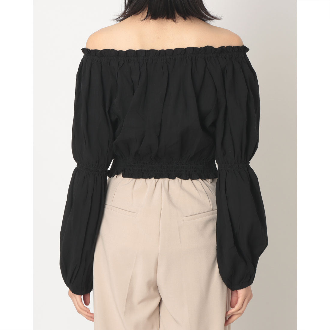 アルシーヴ archives コットンレースオフショルブラウス （BLK） BLK