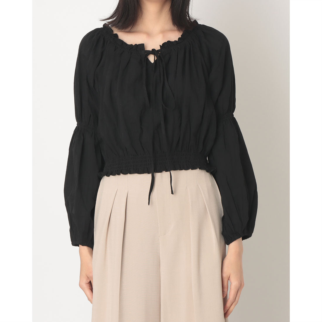 アルシーヴ archives コットンレースオフショルブラウス （BLK） BLK