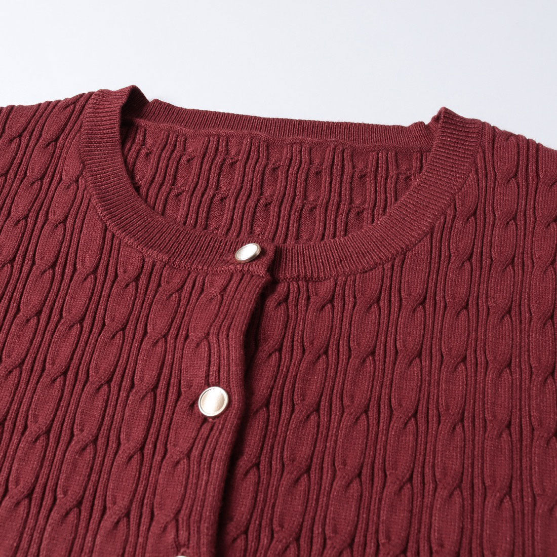 アルシーヴ archives ハーフスリーブ細ケーブルニットカーディガン （RED） RED