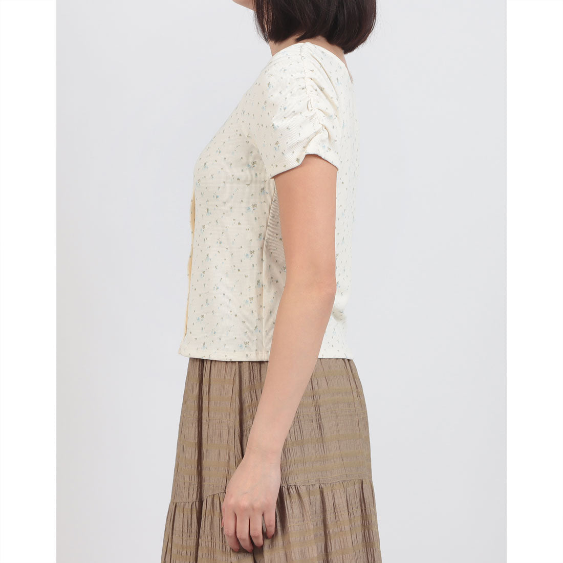 アルシーヴ archives 花柄アソートワッフルカットTOPS （BLK） BLK