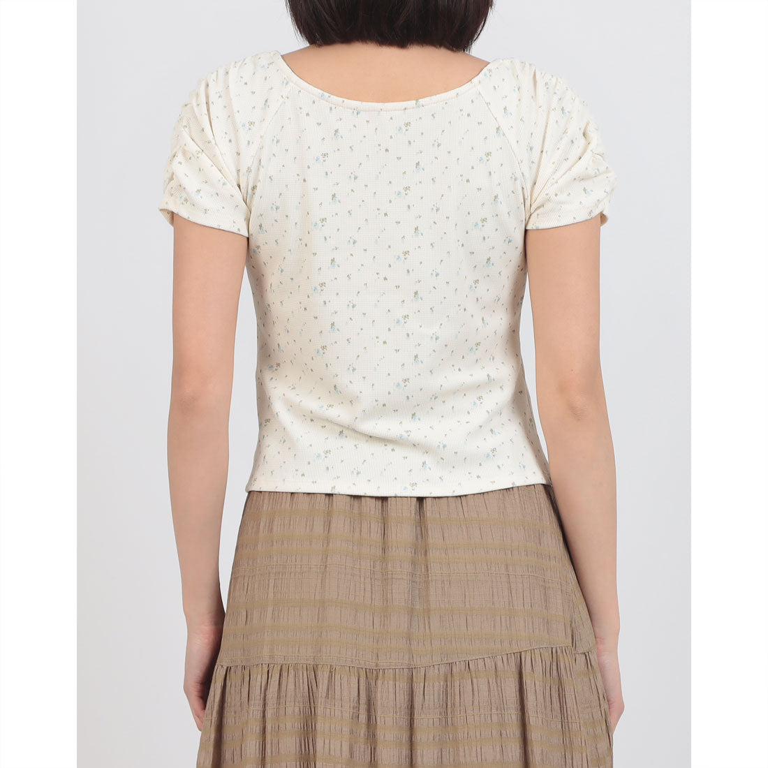 アルシーヴ archives 花柄アソートワッフルカットTOPS （BLK） BLK