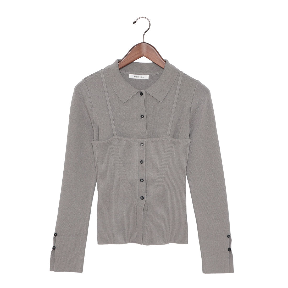 アルシーヴ archives 麻タッチポロニットアンサンブル （GRY） GRY