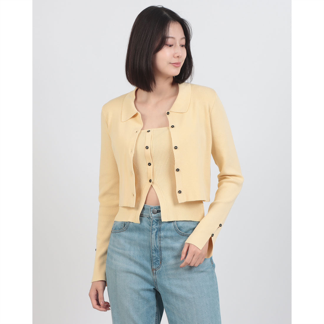 アルシーヴ archives 麻タッチポロニットアンサンブル （GRY） GRY