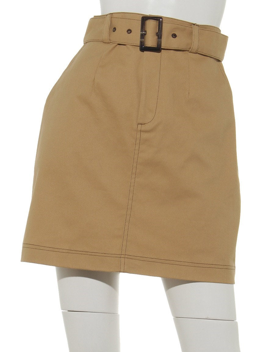 アルシーヴ archives 配色ステッチミニスカート （ベージュ） ベージュ