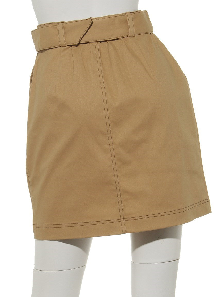 アルシーヴ archives 配色ステッチミニスカート （ベージュ） ベージュ