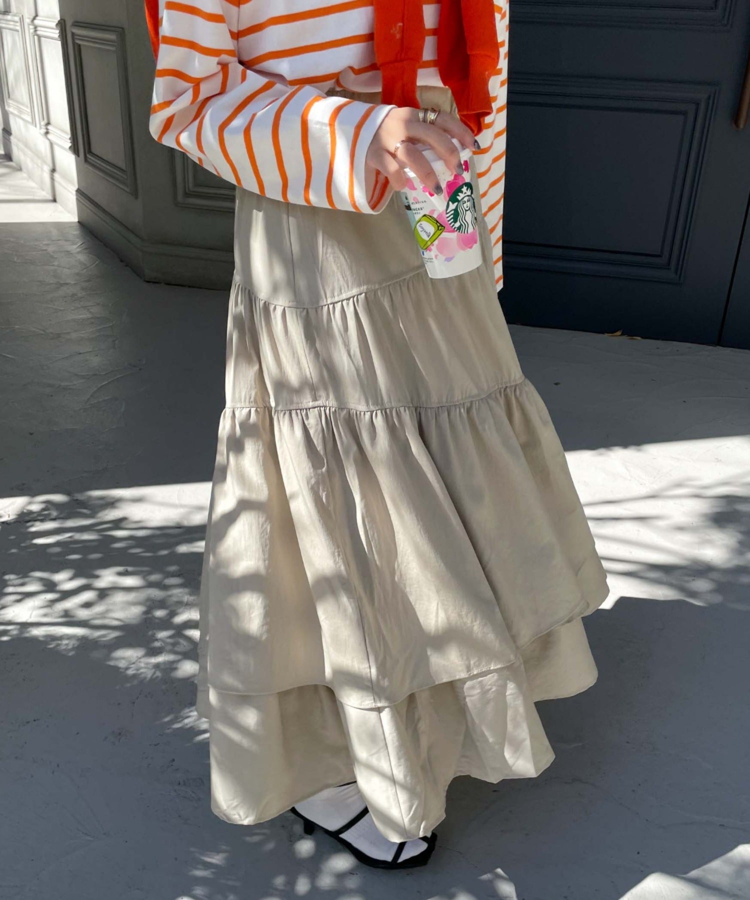 アルシーヴ archives a-Asymmetry Tiered Skirt