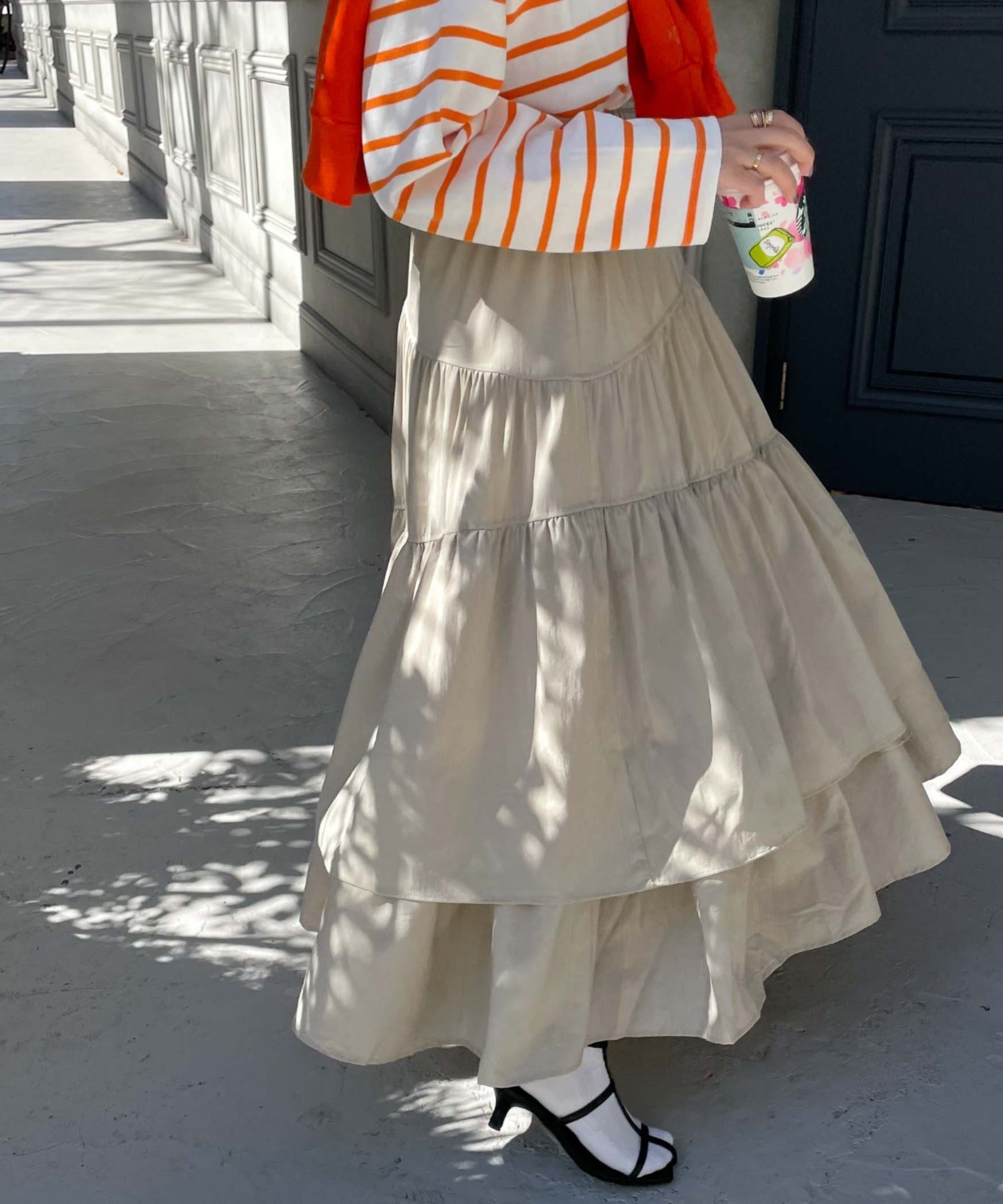 アルシーヴ archives a-Asymmetry Tiered Skirt
