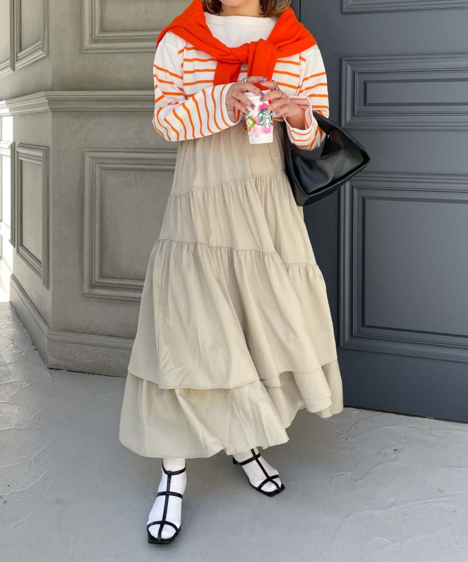 アルシーヴ archives a-Asymmetry Tiered Skirt