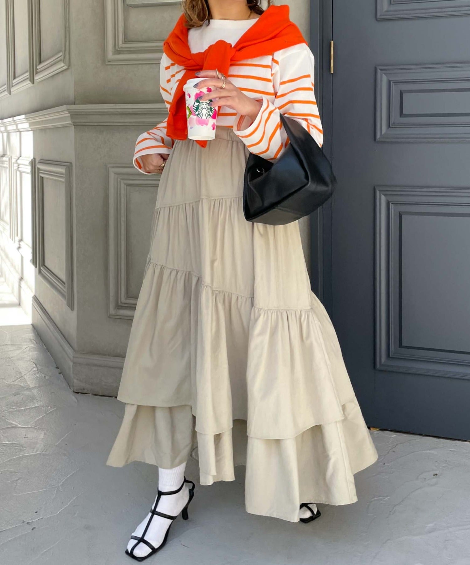 アルシーヴ archives a-Asymmetry Tiered Skirt
