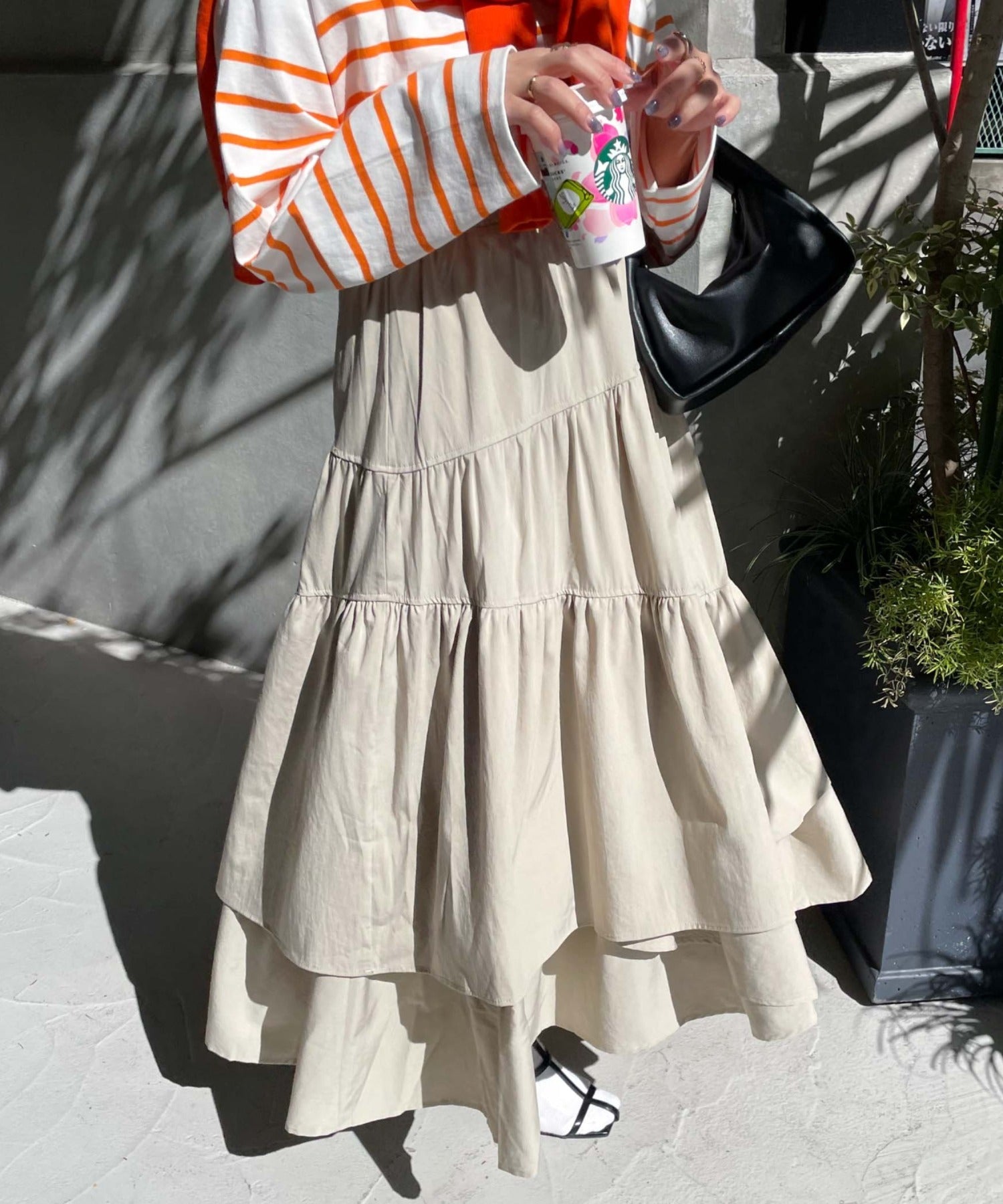 アルシーヴ archives a-Asymmetry Tiered Skirt