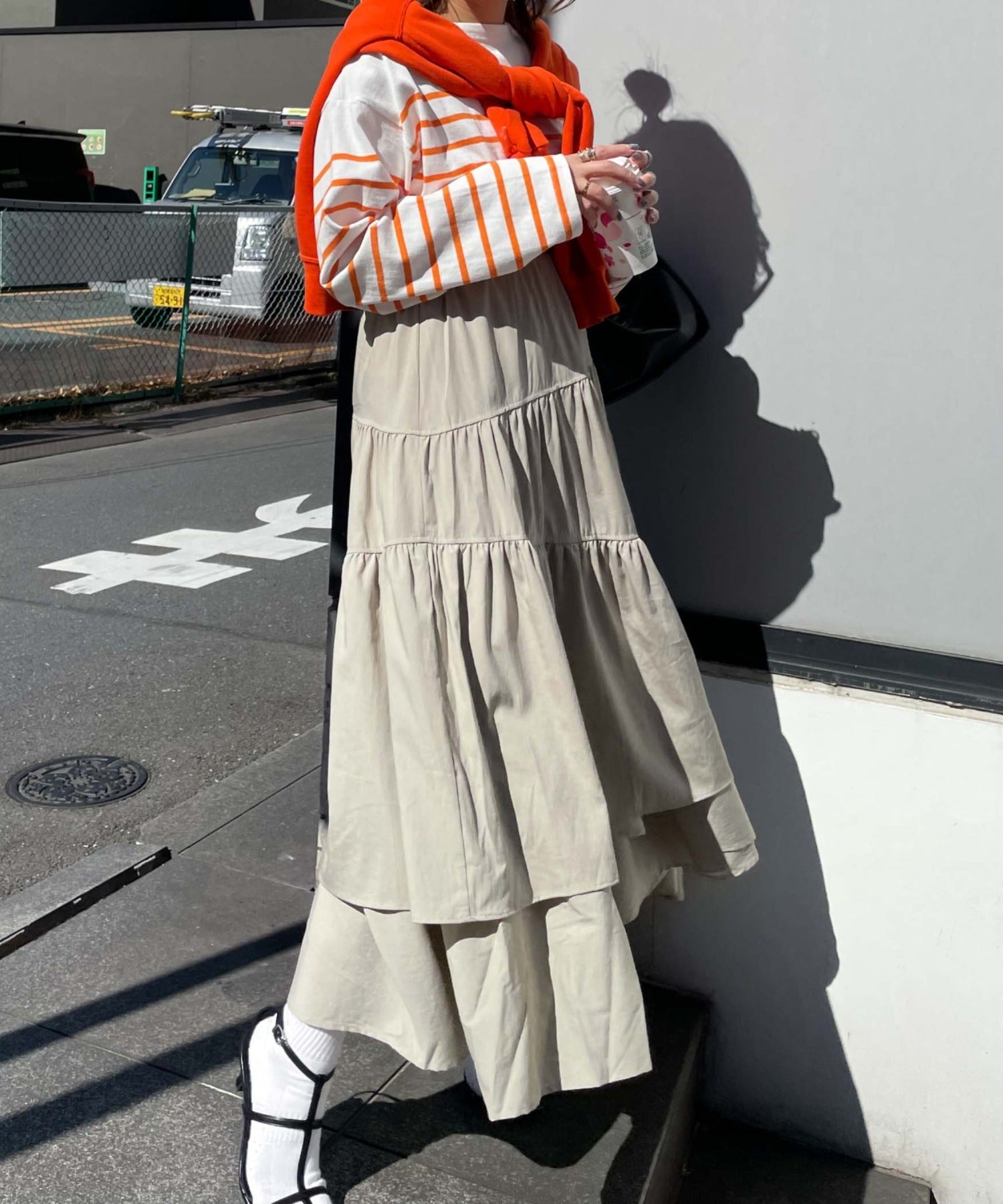 アルシーヴ archives a-Asymmetry Tiered Skirt
