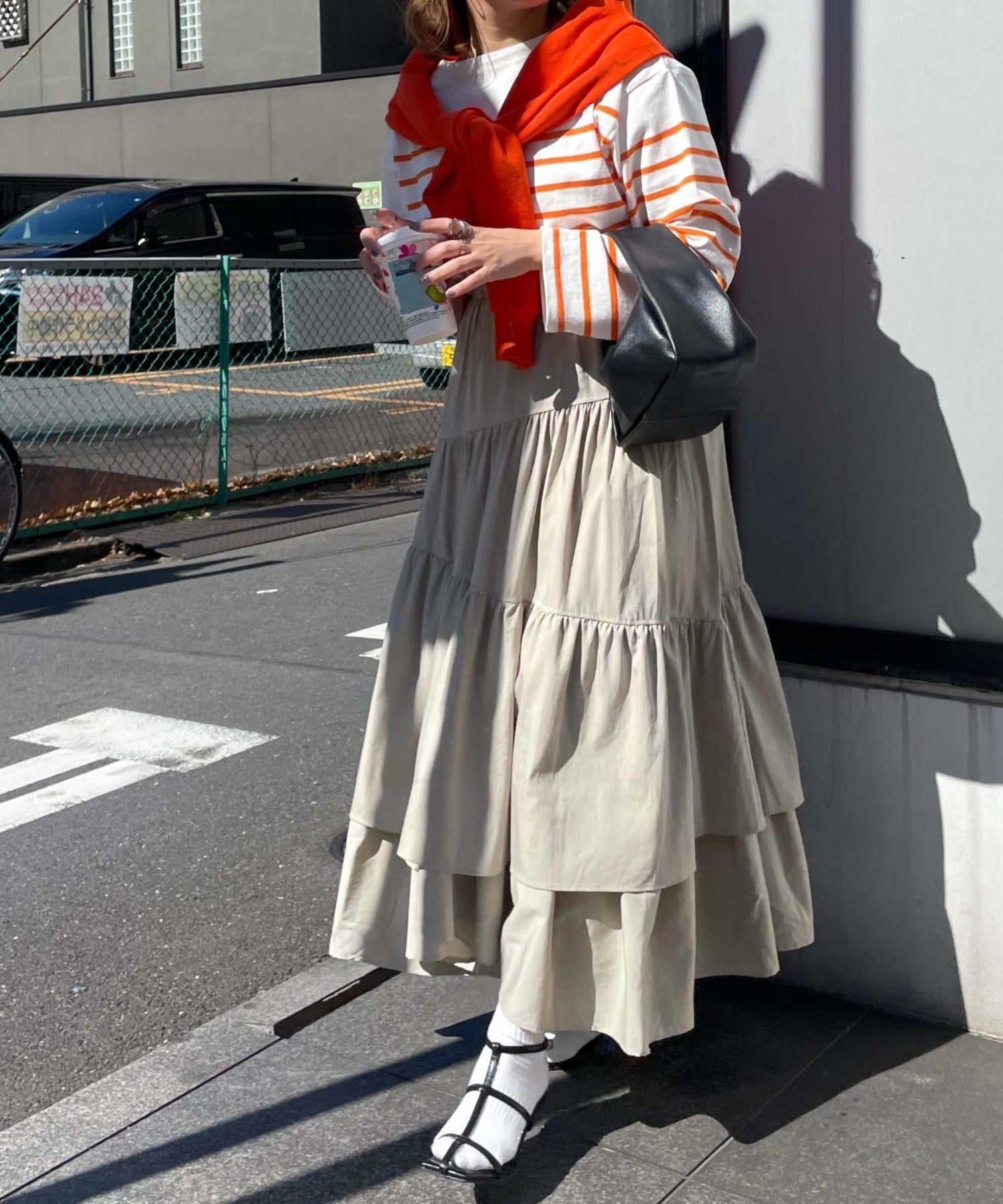 アルシーヴ archives a-Asymmetry Tiered Skirt