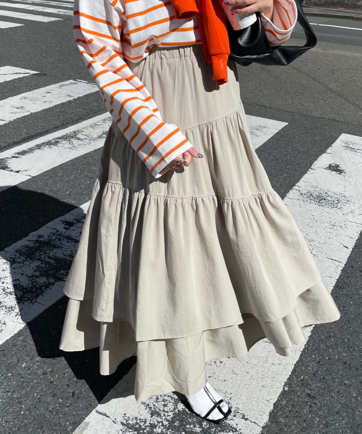 アルシーヴ archives a-Asymmetry Tiered Skirt