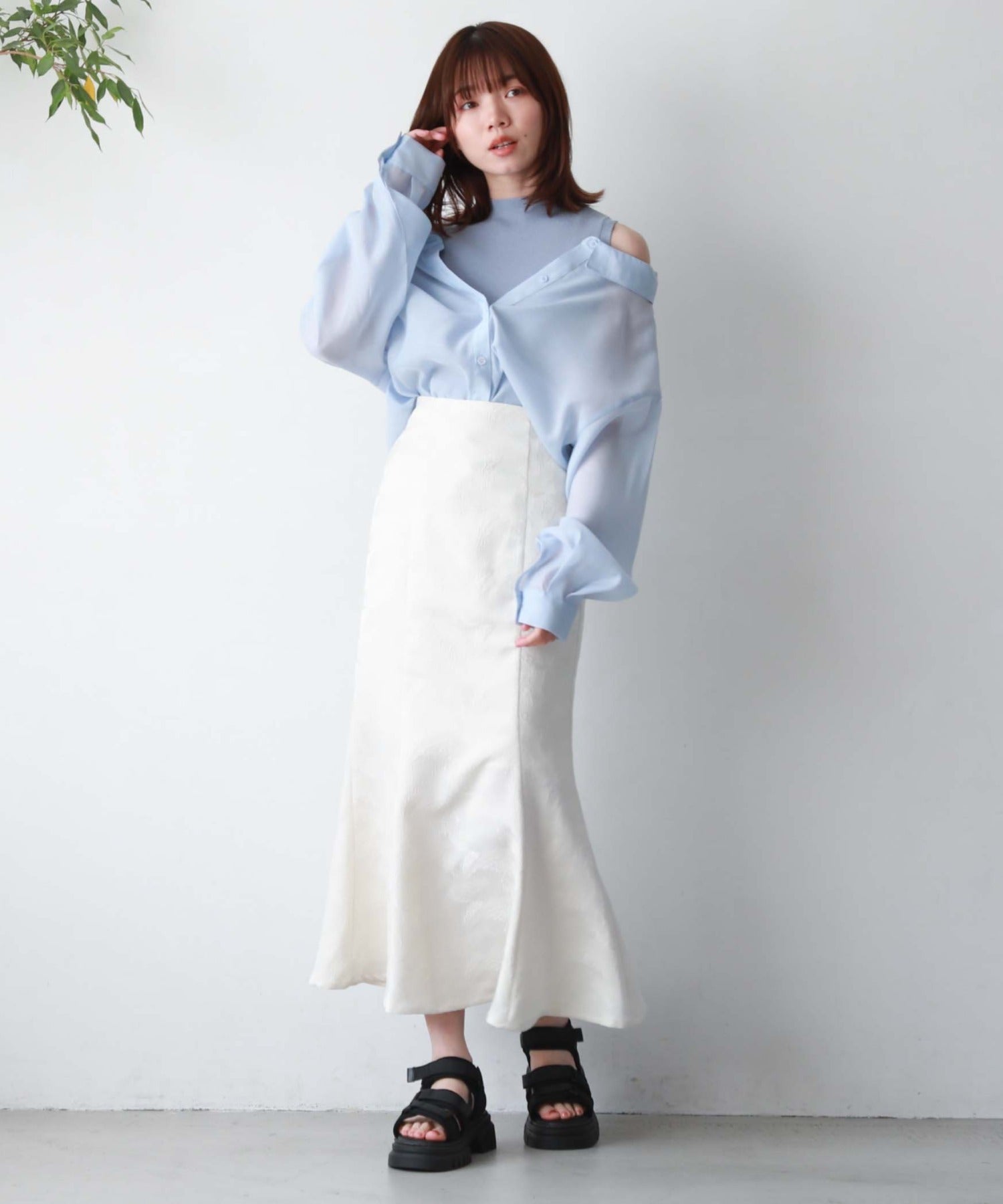 アルシーヴ archives マルチwayシアーシャツレイヤードTOPS
