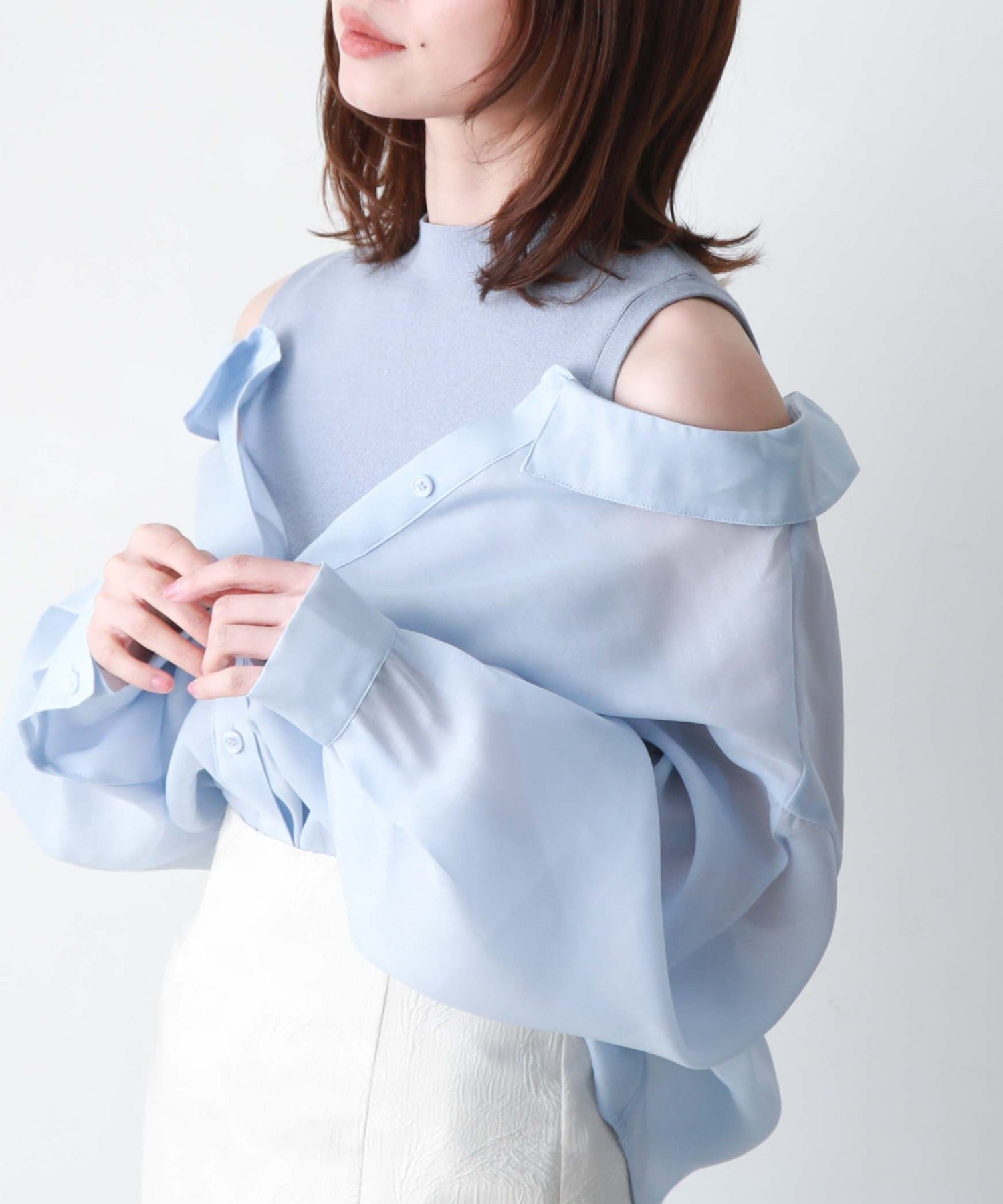 アルシーヴ archives マルチwayシアーシャツレイヤードTOPS
