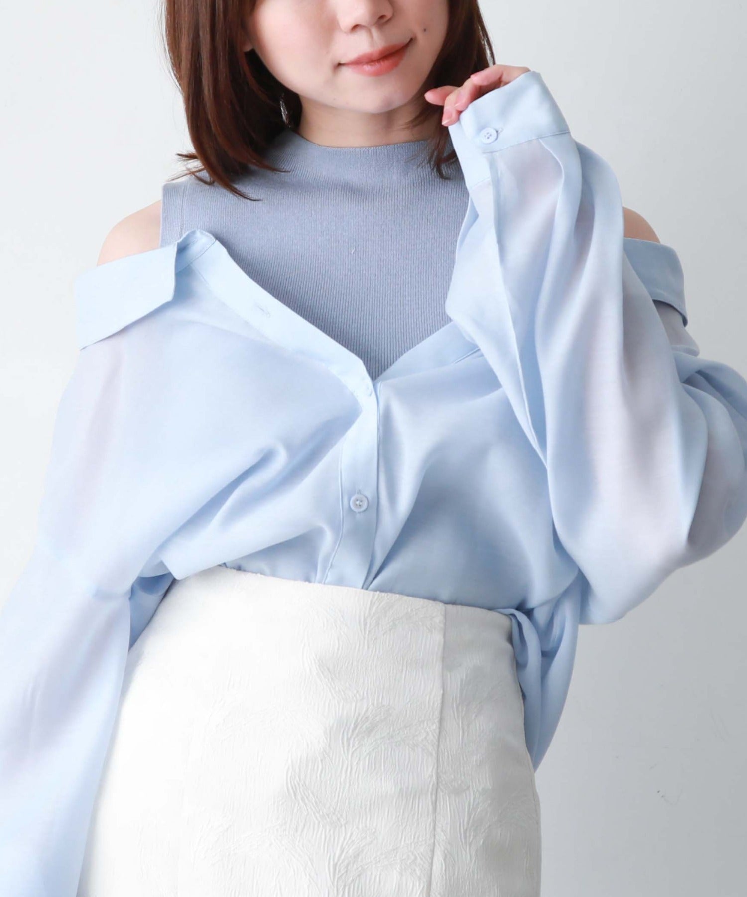 アルシーヴ archives マルチwayシアーシャツレイヤードTOPS