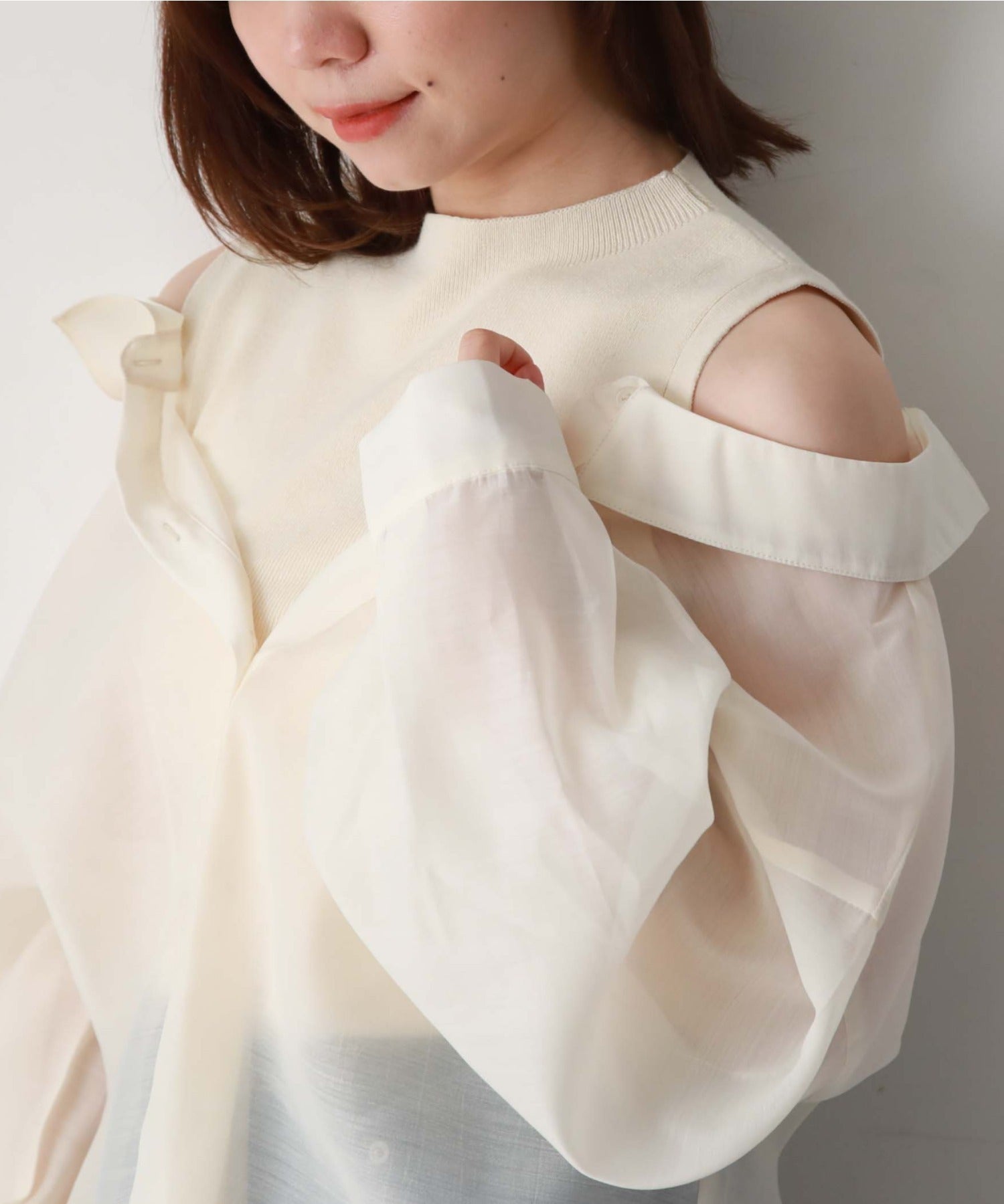 アルシーヴ archives マルチwayシアーシャツレイヤードTOPS,IVO