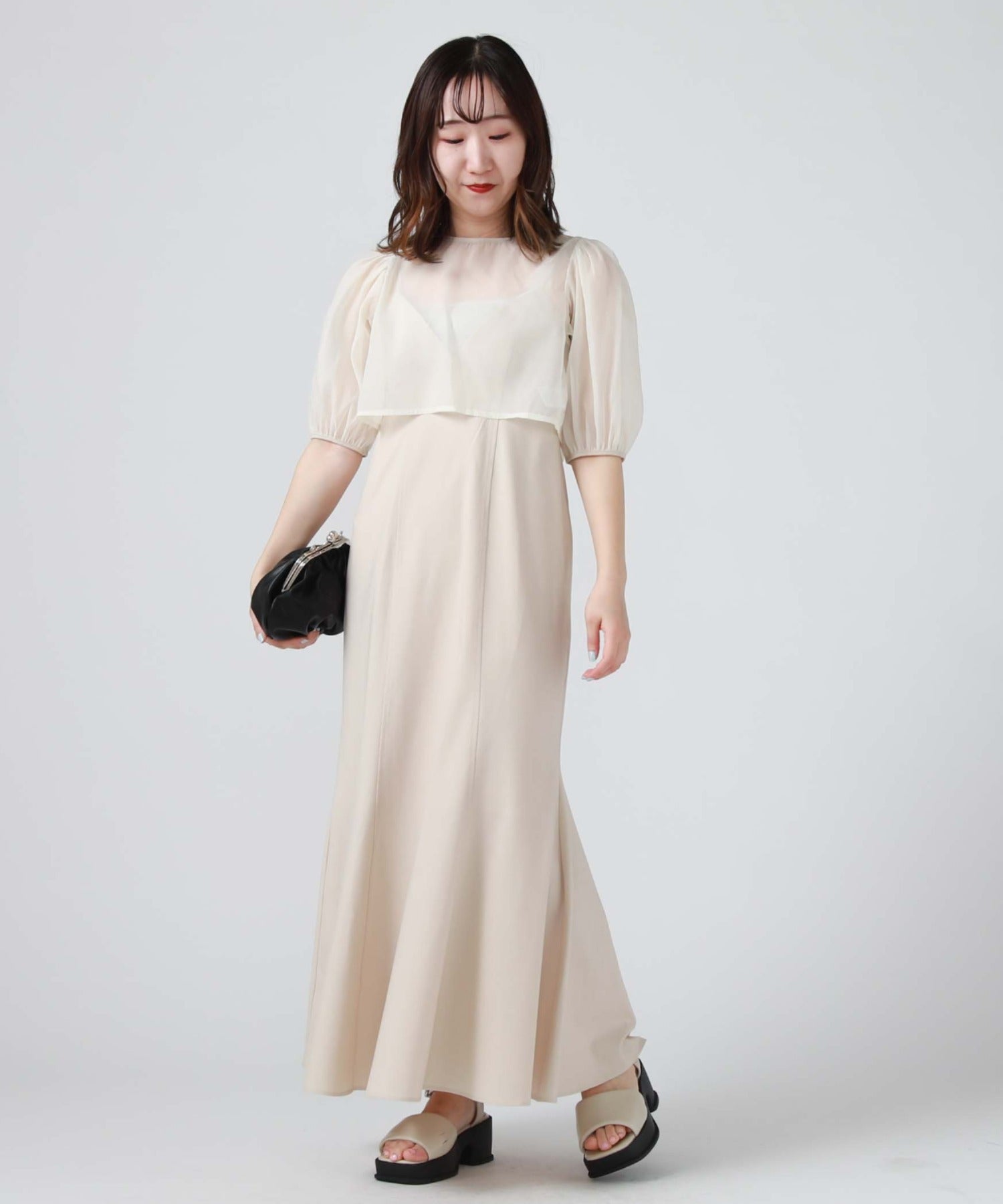 FLUFFY SHEER H/S SHIRT ONEPIECE FLUFFY SHEER H/S SHIRT ONEPIECE