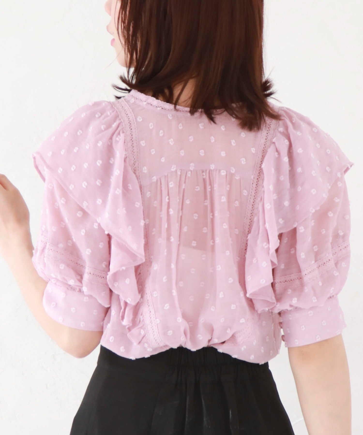 アルシーヴ archives ドビードットフリルブラウス