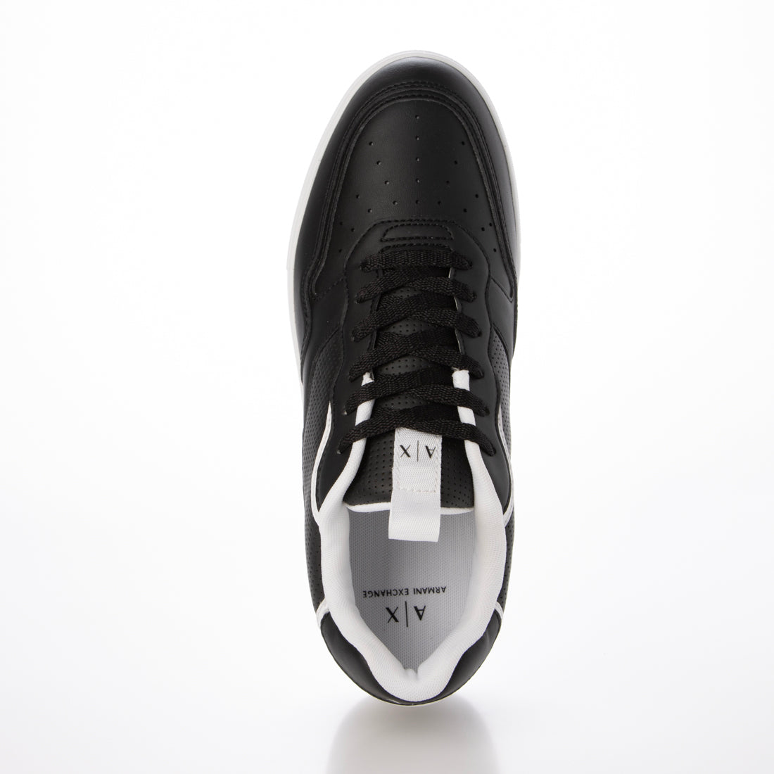 アルマーニ エクスチェンジ ARMANI EXCHANGE ヒールロゴラインスニーカー （BLACK+OP.WHITE） BLACK+OP.WHITE