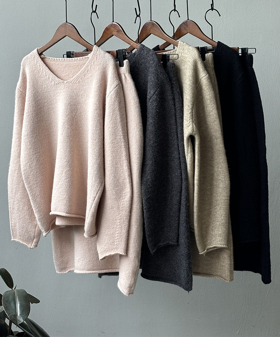 ARGO TOKYO ARGO TOKYO V Neck Knit Skirt Setup 29100 V-neck knit knit dress knit setup knit skirt knit top V-neck knit