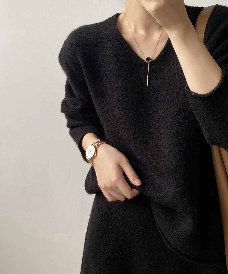 ARGO TOKYO ARGO TOKYO V Neck Knit Skirt Setup 29100 V-neck knit knit dress knit setup knit skirt knit top V-neck knit