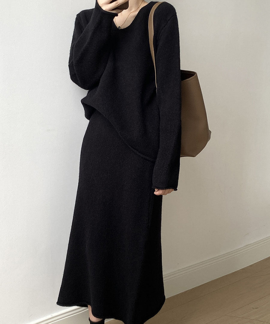 ARGO TOKYO ARGO TOKYO V Neck Knit Skirt Setup 29100 V-neck knit knit dress knit setup knit skirt knit top V-neck knit