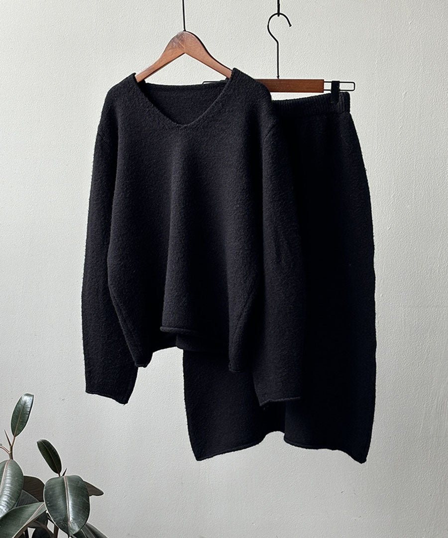 ARGO TOKYO ARGO TOKYO V Neck Knit Skirt Setup 29100 V-neck knit knit dress knit setup knit skirt knit top V-neck knit